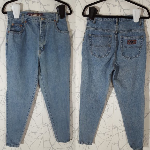 District Gasoline VTG Light Wash High Rise Tapered Mom Jeans - Picture 1 of 6